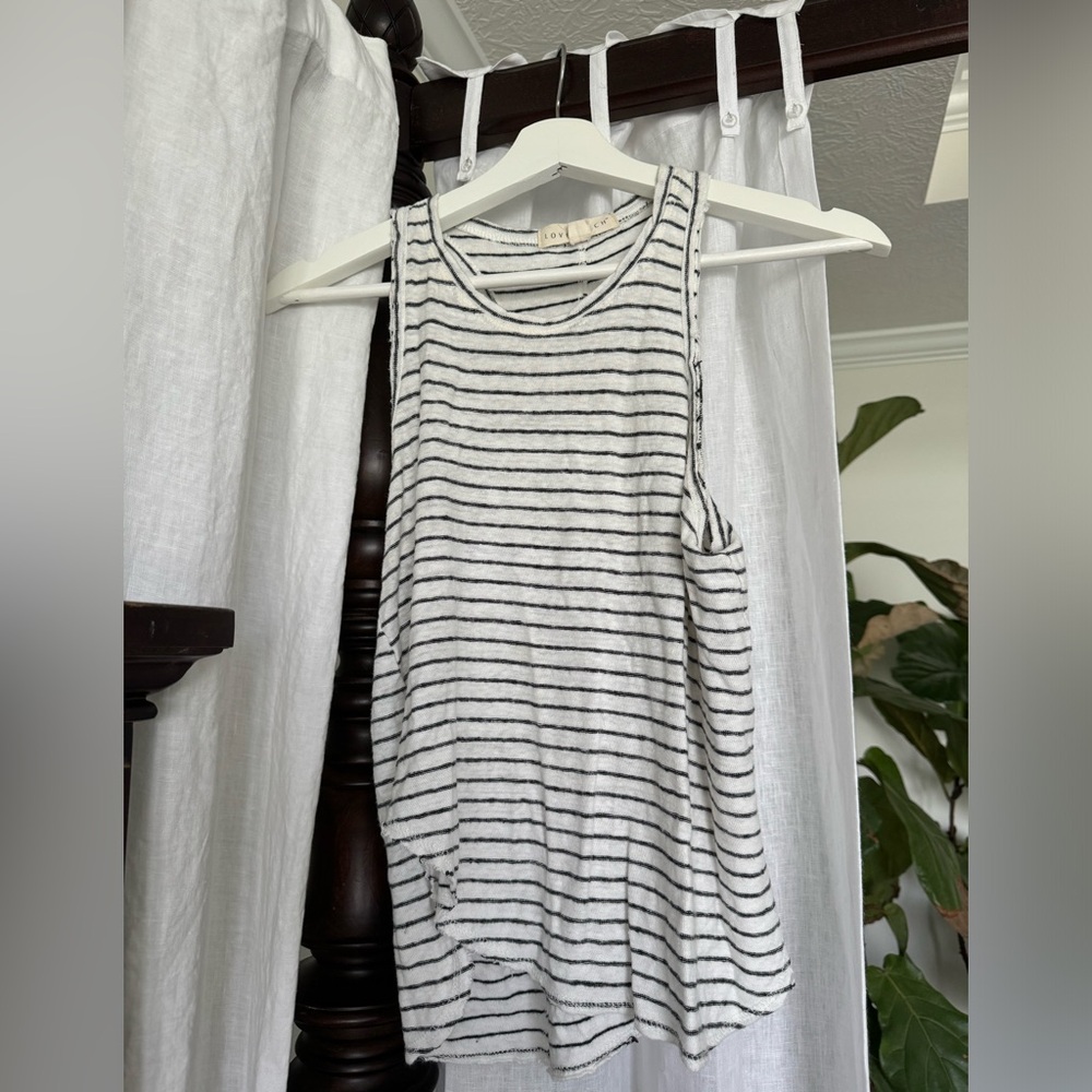 Lovestitch black and white racerback tank